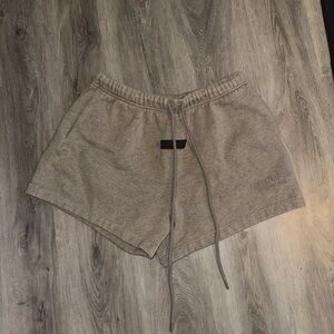 ESSENTIALs FEAR OF GOD Gray Drawstring Shorts